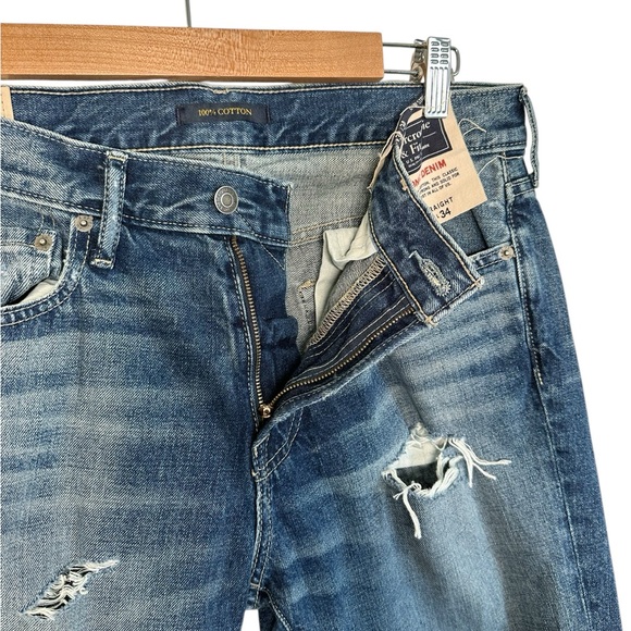Abercrombie & Fitch Slim Straight Distressed Jeans Size 32 X 34 New - Picture 2 of 16